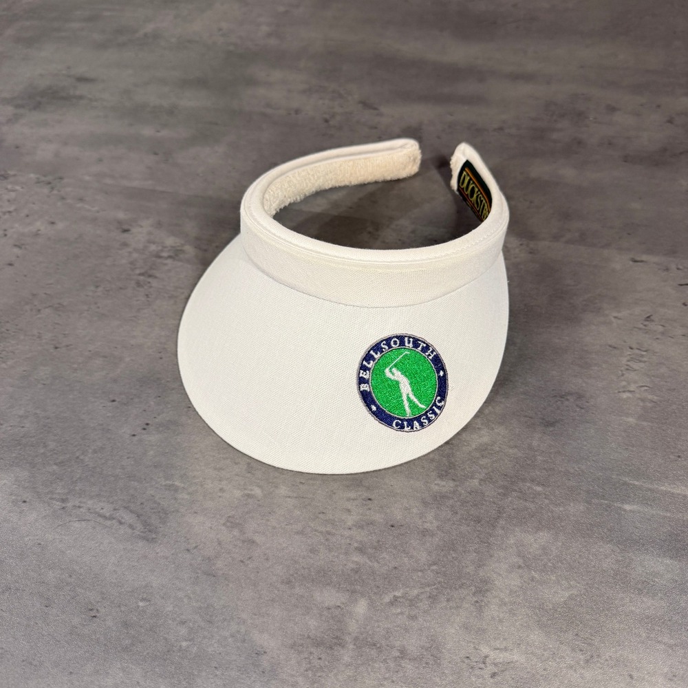 Vintage Duckster BellSouth Classic Golf‎ Visor Unisex OS White Made in USA Patch